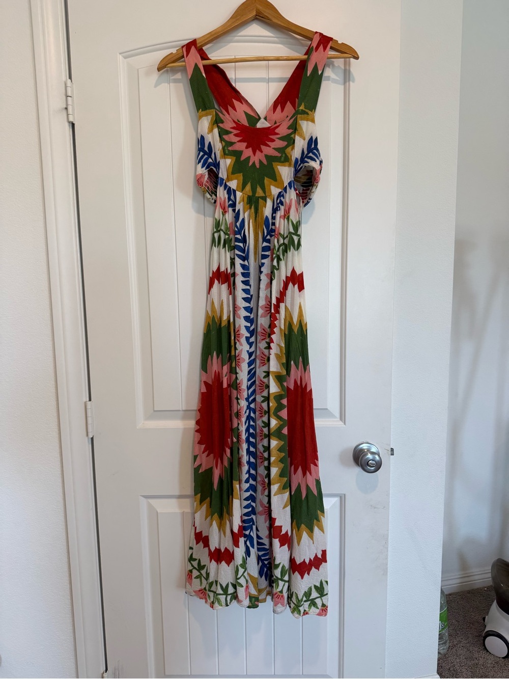 Anthropologie Multicolor Geometric Floral Maxi Dress